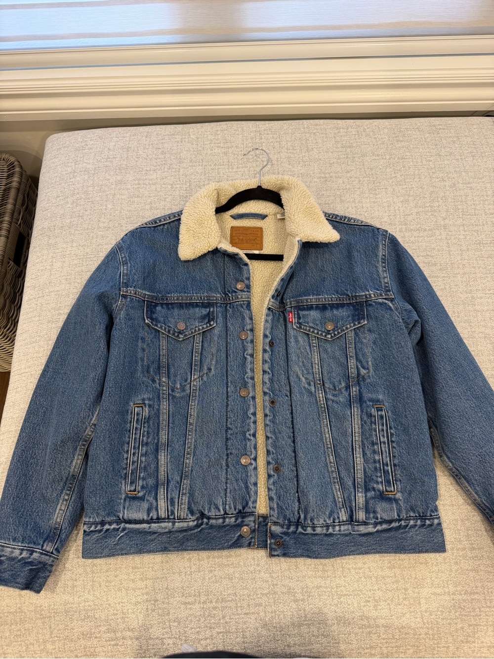 Levi's Blue Denim Sherpa Collar Jacket